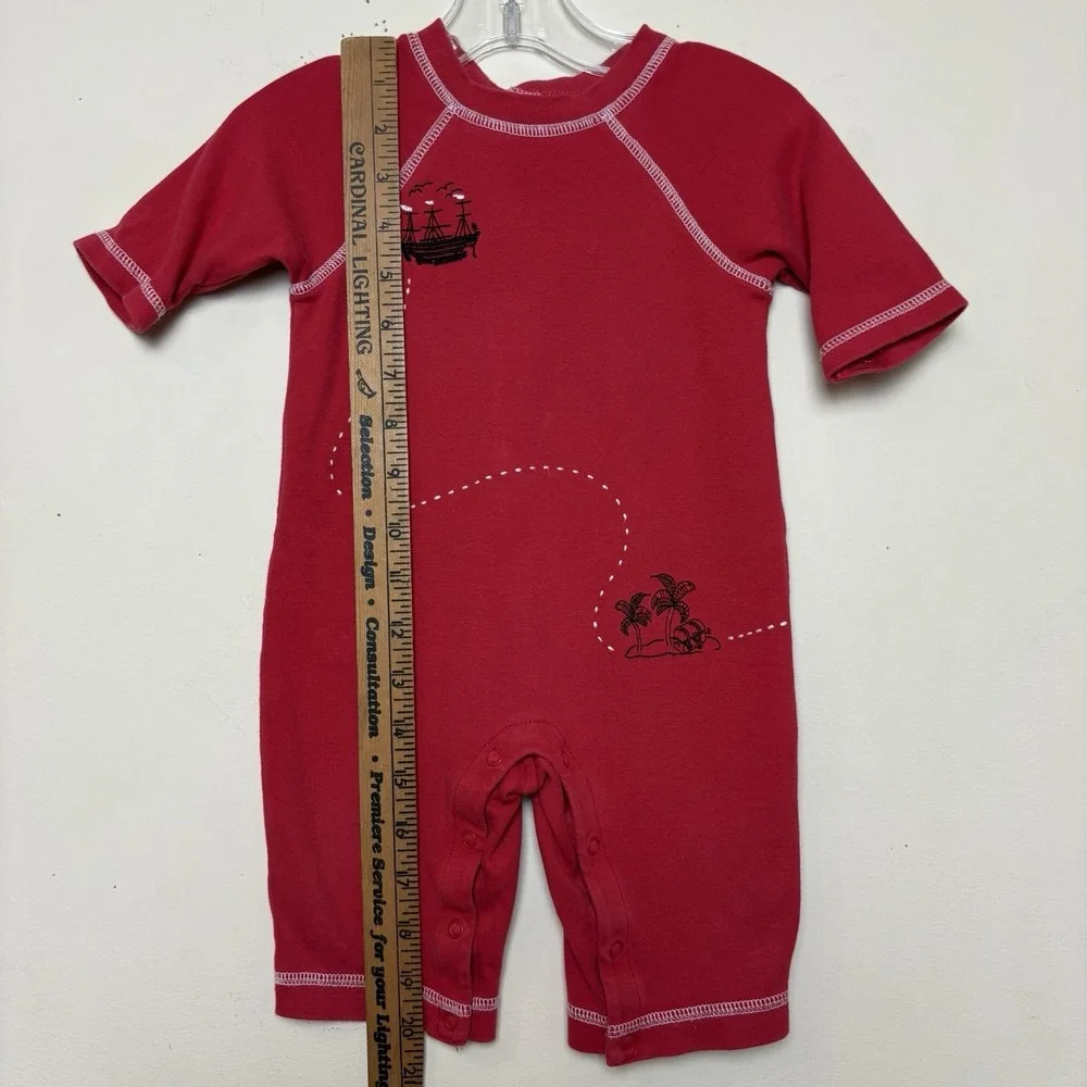 Vintage Gymboree Pirate Island 3-6 M Romper Boat Treasure Map RARE